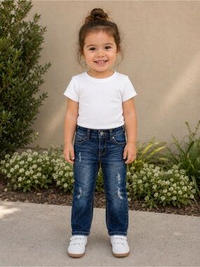 Levi’s Distressed Skinny Jeans Toddler Girl 2T Blue Denim
